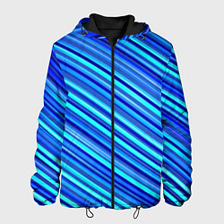 Мужская куртка Сине голубые узорчатые полосы