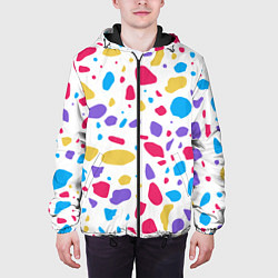 Куртка с капюшоном мужская Узор из осколков, цвет: 3D-черный — фото 2
