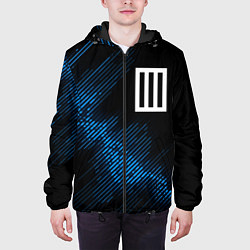 Куртка с капюшоном мужская Paramore звуковая волна, цвет: 3D-черный — фото 2