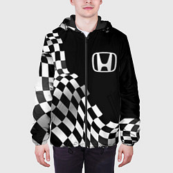 Куртка с капюшоном мужская Honda racing flag, цвет: 3D-черный — фото 2