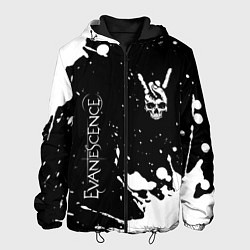 Куртка с капюшоном мужская Evanescence и рок символ на темном фоне, цвет: 3D-черный