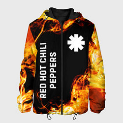 Куртка с капюшоном мужская Red Hot Chili Peppers и пылающий огонь, цвет: 3D-черный