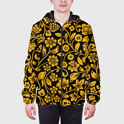 Куртка с капюшоном мужская Золотая хохлома, цвет: 3D-черный — фото 2