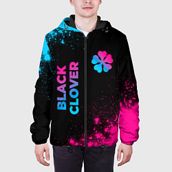 Куртка с капюшоном мужская Black Clover - neon gradient: надпись, символ, цвет: 3D-черный — фото 2
