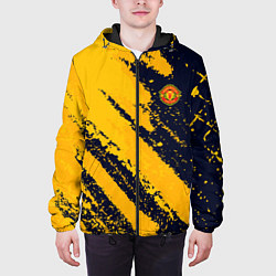 Куртка с капюшоном мужская ФК Манчестер Юнайтед эмблема, цвет: 3D-черный — фото 2