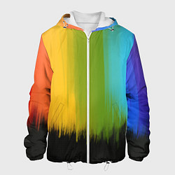 Куртка с капюшоном мужская Летняя радуга, цвет: 3D-белый