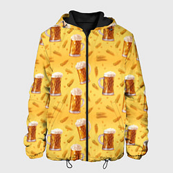 Куртка с капюшоном мужская Кружки с пенным пивом, цвет: 3D-черный