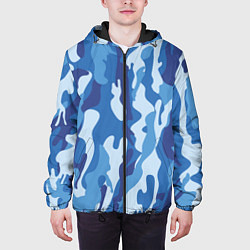 Куртка с капюшоном мужская Blue military, цвет: 3D-черный — фото 2