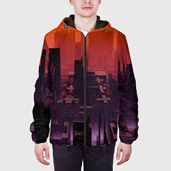 Куртка с капюшоном мужская Секретный город, цвет: 3D-черный — фото 2