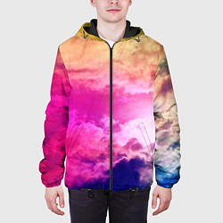 Куртка с капюшоном мужская Разноцветное небо, цвет: 3D-черный — фото 2