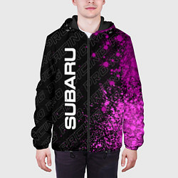 Куртка с капюшоном мужская Subaru pro racing: по-вертикали, цвет: 3D-черный — фото 2