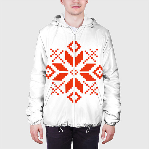 Мужская куртка Удмуртский узор / 3D-Белый – фото 3