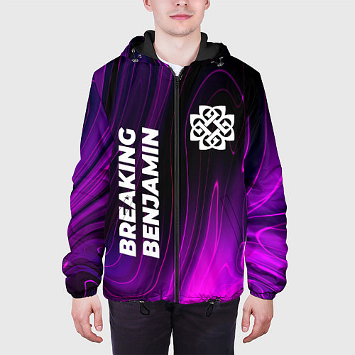 Мужская куртка Breaking Benjamin violet plasma / 3D-Черный – фото 3