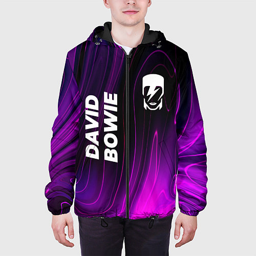 Мужская куртка David Bowie violet plasma / 3D-Черный – фото 3
