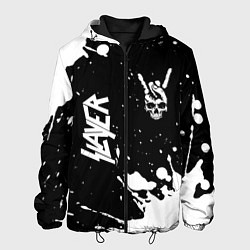 Мужская куртка Slayer и рок символ на темном фоне