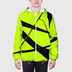 Куртка с капюшоном мужская Звезда - лаймовый и черный - Хуф и Ся - дополнение, цвет: 3D-белый — фото 2