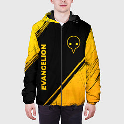 Куртка с капюшоном мужская Evangelion - gold gradient: надпись, символ, цвет: 3D-черный — фото 2