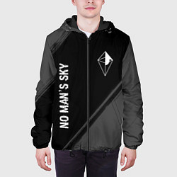 Куртка с капюшоном мужская No Mans Sky glitch на темном фоне: надпись, символ, цвет: 3D-черный — фото 2