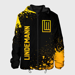 Куртка с капюшоном мужская Lindemann - gold gradient: надпись, символ, цвет: 3D-черный