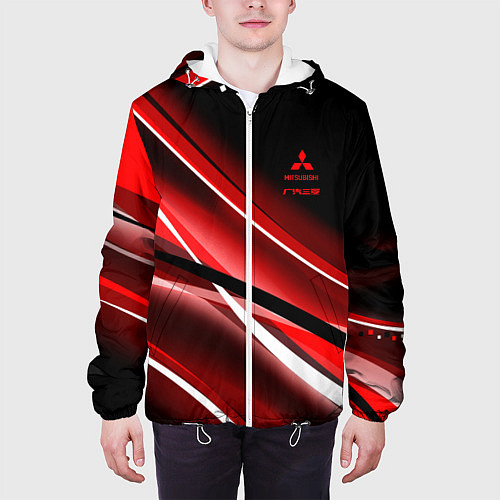 Мужская куртка Mitsubishi emblem Митсубиши / 3D-Белый – фото 3