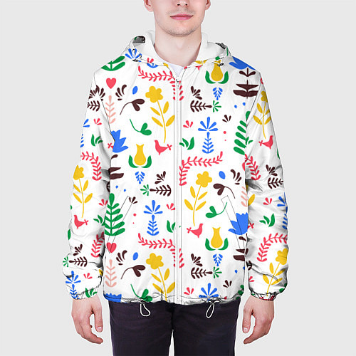 Мужская куртка Царство цветов / 3D-Белый – фото 3