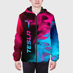 Куртка с капюшоном мужская Tesla - neon gradient: по-вертикали, цвет: 3D-черный — фото 2