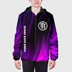 Куртка с капюшоном мужская Three Days Grace violet plasma, цвет: 3D-черный — фото 2
