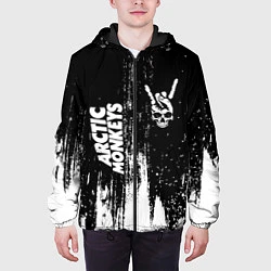 Куртка с капюшоном мужская Arctic Monkeys и рок символ на темном фоне, цвет: 3D-черный — фото 2