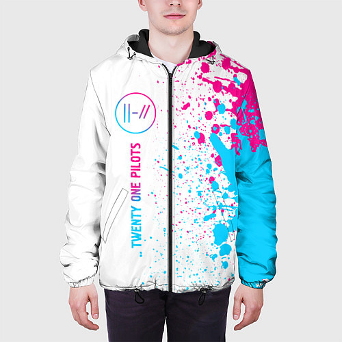 Мужская куртка Twenty One Pilots neon gradient style: по-вертикал / 3D-Черный – фото 3