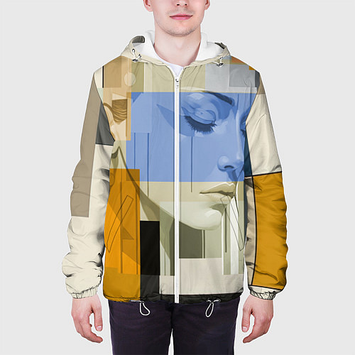 Мужская куртка Незнакомка в квадрате / 3D-Белый – фото 3
