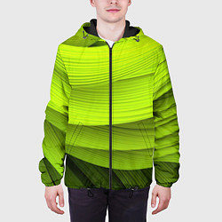 Куртка с капюшоном мужская Зеленый абстрактный фон, цвет: 3D-черный — фото 2