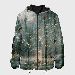 Куртка с капюшоном мужская Тени деревьев и краски, цвет: 3D-черный