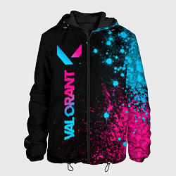 Куртка с капюшоном мужская Valorant - neon gradient: по-вертикали, цвет: 3D-черный