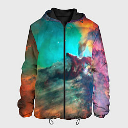 Куртка с капюшоном мужская Аморфный цветастый космос, цвет: 3D-черный
