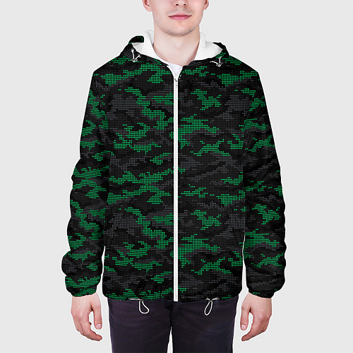 Мужская куртка Точечный камуфляжный узор Spot camouflage pattern / 3D-Белый – фото 3