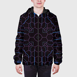 Куртка с капюшоном мужская Электролинии, цвет: 3D-черный — фото 2