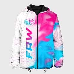 Куртка с капюшоном мужская FAW neon gradient style: по-вертикали, цвет: 3D-черный