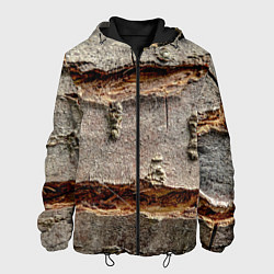 Куртка с капюшоном мужская Деревянный разлом, цвет: 3D-черный