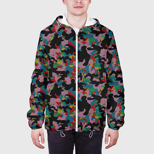 Мужская куртка Модный разноцветный камуфляж / 3D-Белый – фото 3