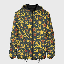 Куртка с капюшоном мужская Серп и Молот - СССР, цвет: 3D-черный