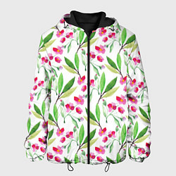 Куртка с капюшоном мужская Tender flowers, цвет: 3D-черный