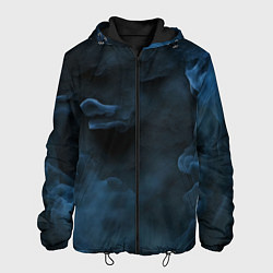 Куртка с капюшоном мужская Синий туман текстура от нейросети, цвет: 3D-черный