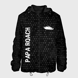 Куртка с капюшоном мужская Papa Roach glitch на темном фоне: надпись, символ, цвет: 3D-черный