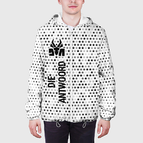 Мужская куртка Die Antwoord glitch на светлом фоне: по-вертикали / 3D-Белый – фото 3