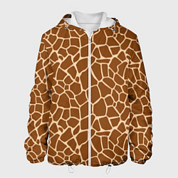 Куртка с капюшоном мужская Пятнистая шкура жирафа, цвет: 3D-белый