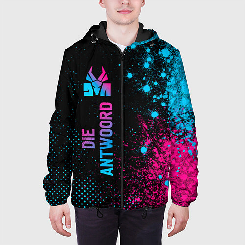 Мужская куртка Die Antwoord - neon gradient: по-вертикали / 3D-Черный – фото 3