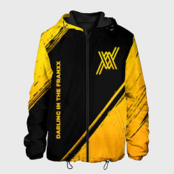 Куртка с капюшоном мужская Darling in the FranXX - gold gradient: надпись, си, цвет: 3D-черный
