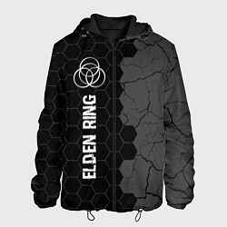 Куртка с капюшоном мужская Elden Ring glitch на темном фоне: по-вертикали, цвет: 3D-черный