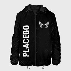Куртка с капюшоном мужская Placebo glitch на темном фоне: надпись, символ, цвет: 3D-черный