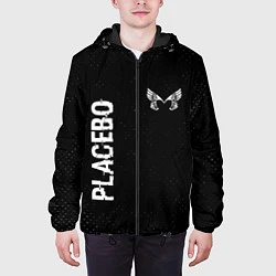 Куртка с капюшоном мужская Placebo glitch на темном фоне: надпись, символ, цвет: 3D-черный — фото 2